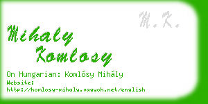 mihaly komlosy business card